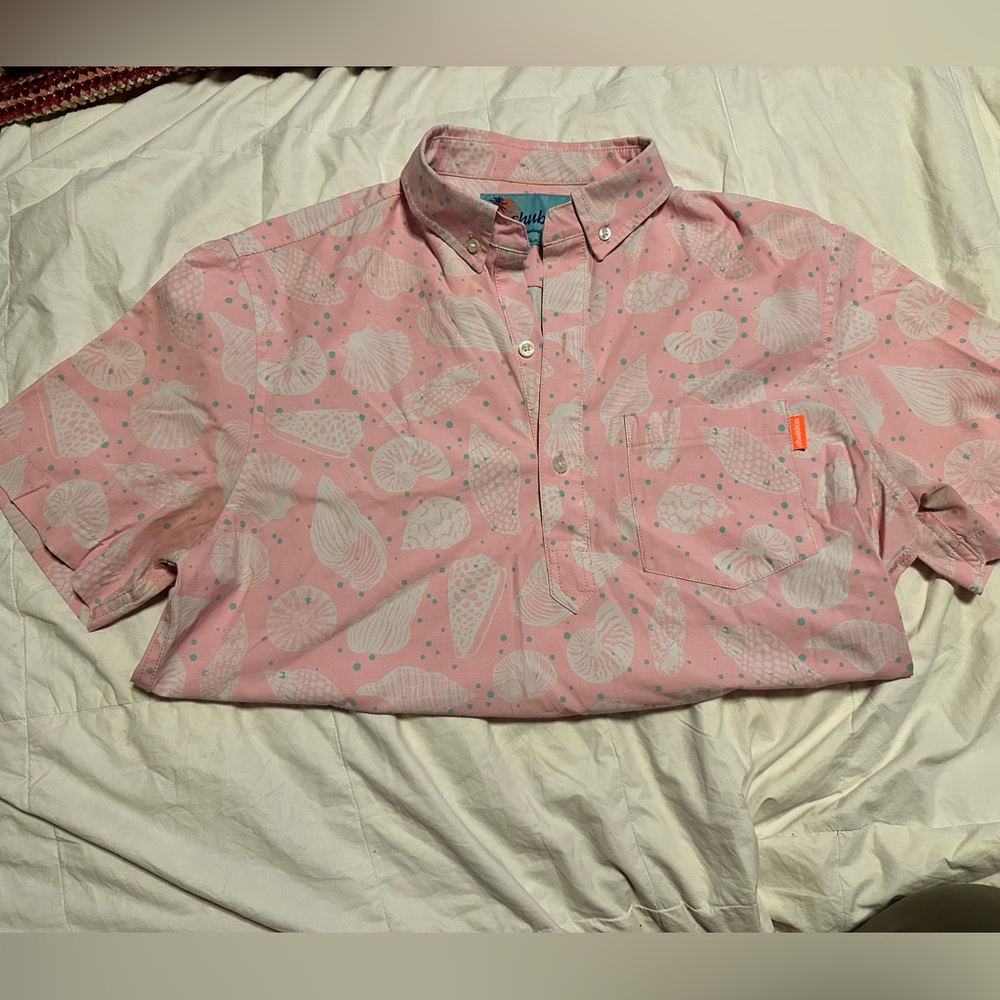 Chubbies Mens Button Pullover Shirt Seashells Pin… - image 3